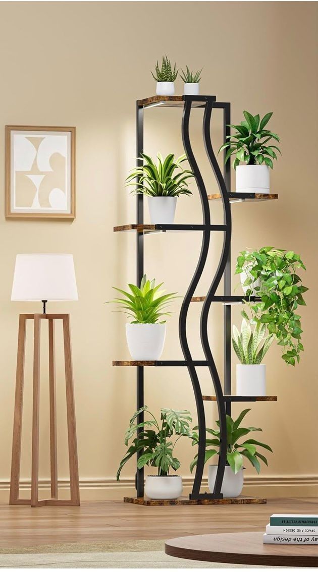 Indoor Plant Stand with Lights