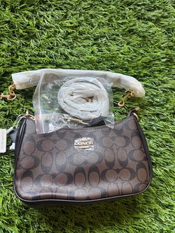 Coach Signature Brown Shoulder Bag with Strap