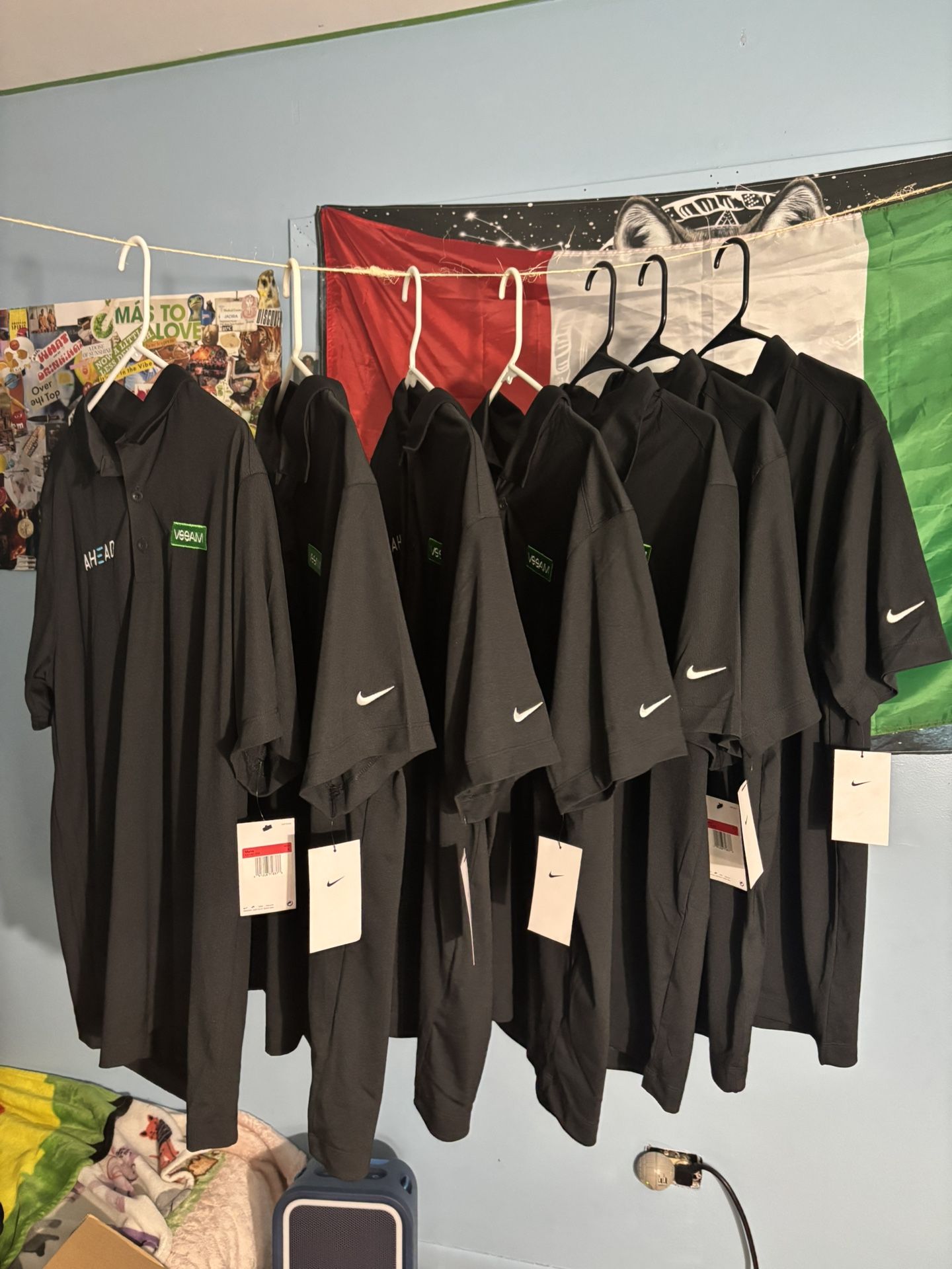 7 Large Nike Golf Black Shirts Brand New With Tag