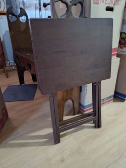 2 Dark Brown TV trays