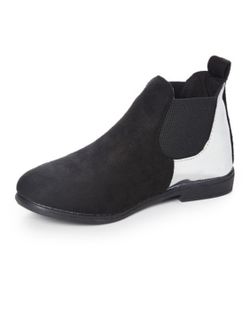 Lily Of New York:  Black & White Abstract Chelsea Boot