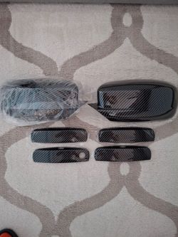 Dodge Charger Carbon Fiber Side Mirror Caps + Door Handle Covers- Models  2011-2024 - Brand New!