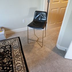 West Elm Leather Counter Height Stools