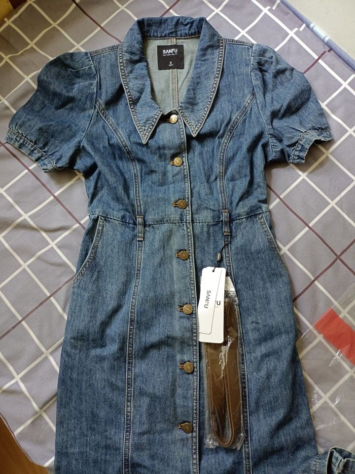 New Denim Short Sleeve Dress