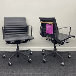 🔥100% AUTHENTIC🔥BRAND NEW HERMAN MILLER EAMES ALUMINUM GROUP MANAGEMENT CHAIR! PNEUMATIC LIFT! MANY AVAILABLE! 🔥BLACK LEATHER🔥