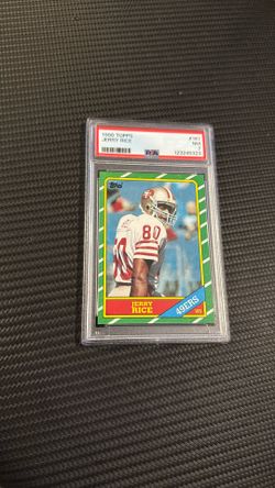 1986 Tops Jerry Rice Rookie—PSA 7