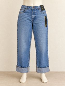 Wide Leg Cuffed Jeans with Tags size 16 girls