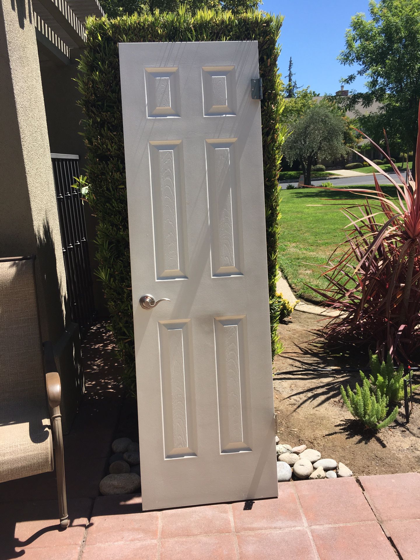 3 panel door with stainless hardware