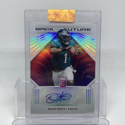 Philadelphia Eagles Jalen Hurts Autograph Back To The Future /149 Panini Donruss Elite