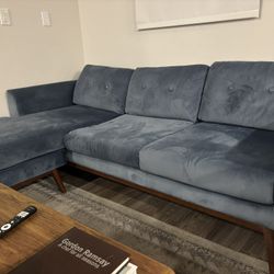 86” Velvet Reversible Sofa Chaise – $150 (Great Condition)
