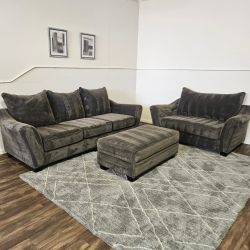 Sofa and Love Seat Set with Ottoman - FREE DELIVERY