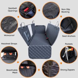 Dog Car Seat Cover for Back Seat, Waterproof Scratch Proof Nonslip Car Seat Protection 