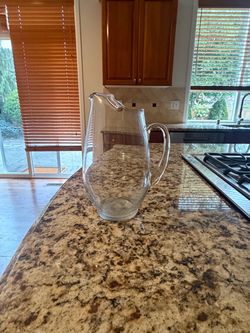 Clear Glass Water Pitcher