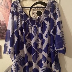 Lane Bryant Plus Size Womens Patterned spring blouse size 22/24 pre-owned