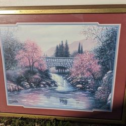 Vtg Old Stone Bridge By Joe Sambataro Home Interiors Homeco Framed Print 30x24