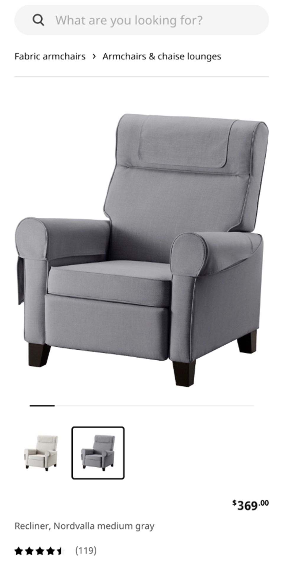 Gray Recliner Chair - OBO