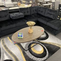 Black Sectional With Cupholders $1099