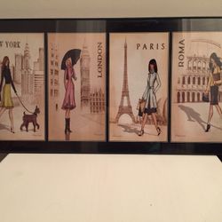 Framed Print of Glamorous Girls in Major Cities of the World