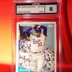 SANDY KOUFAX  HOF 2024 TOPPS  ARCHIVES #239 UCG NM-MT 8