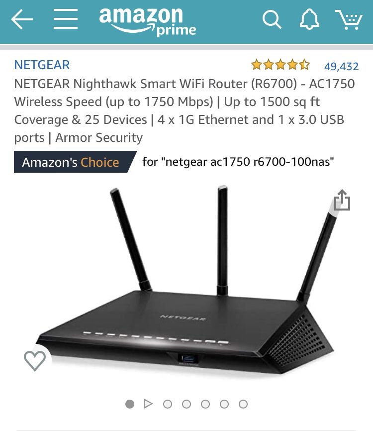 Netgear Nighthawk AC1750 Smart WiFi Router