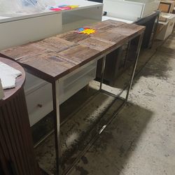Small Console Table, 43.5" Narrow Sofa Table with Metal Frame, Industrial Entryway Table for Living Room, Foyer, Front Hall, Natural $70   Warehouse A