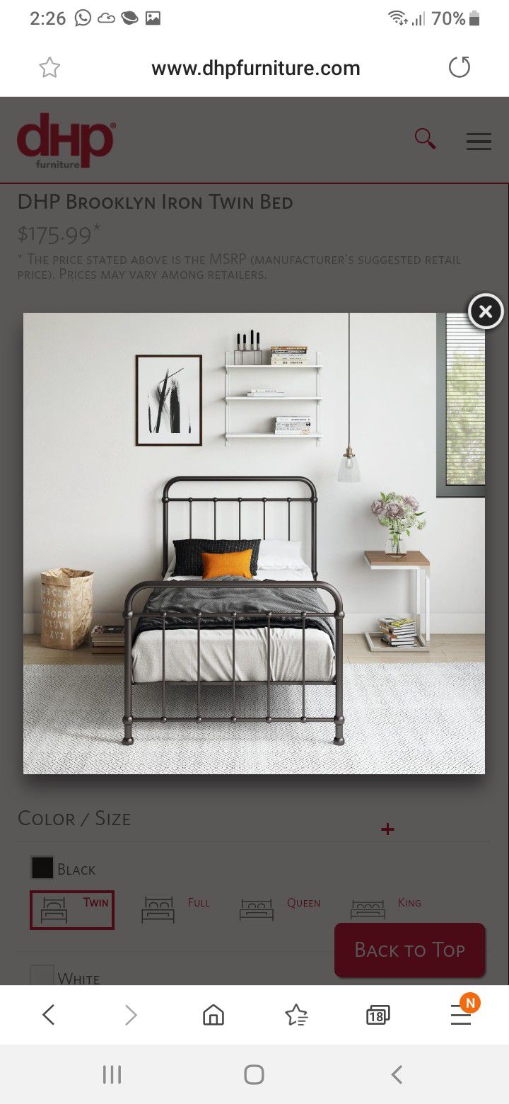 New twin bed frame black mattress not included