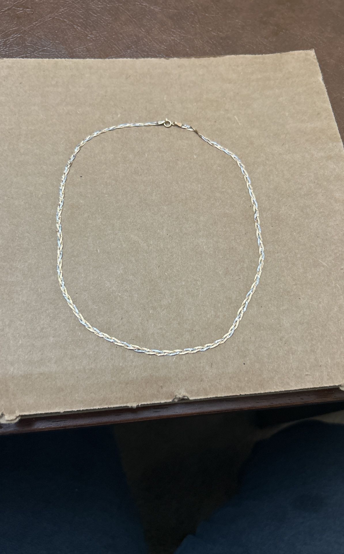14k Tri Color Herringbone Necklace