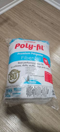 Unopened bag of polyfil stuffing