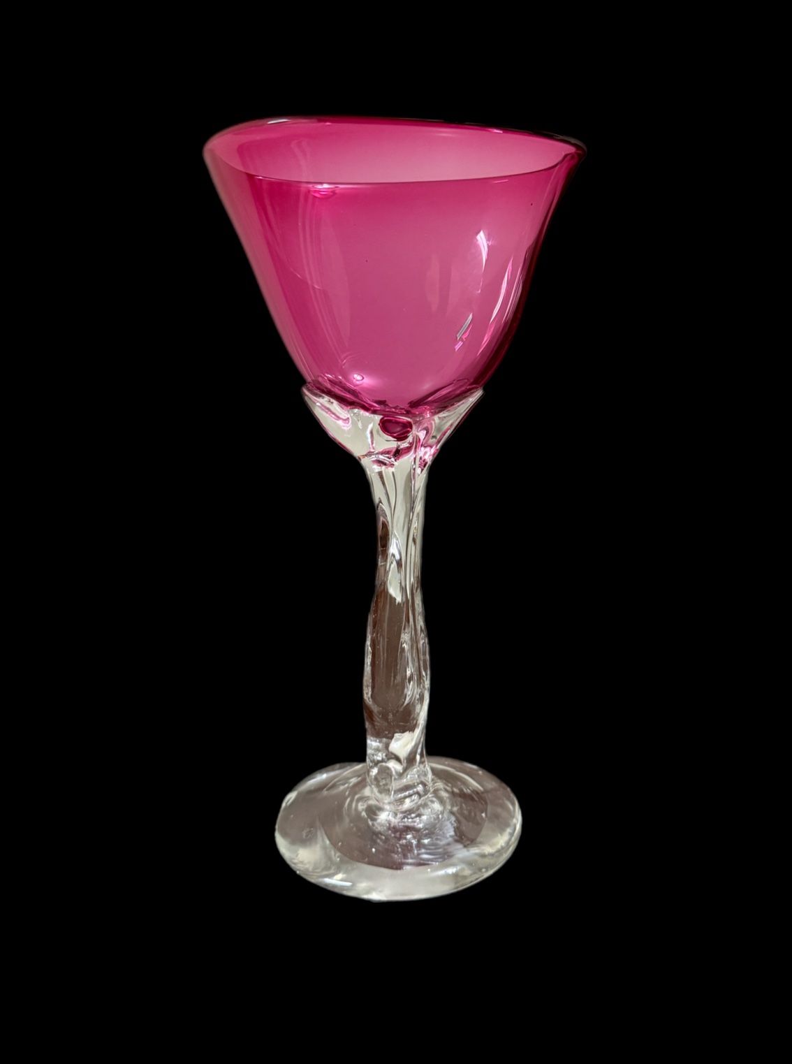 Art Glass Signed Wine glass