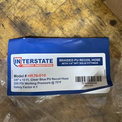 Interstate Braided Recoil Hose 3/8” X 10 Ft