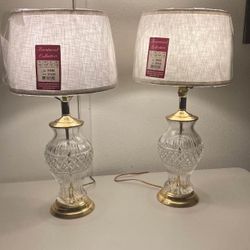 Antique Crystal Lamps Set 