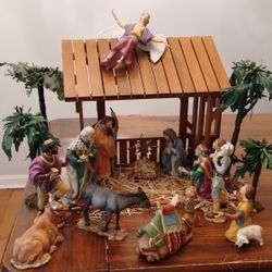 Rare Vintage Franklin Mint 1989 Nativity Set