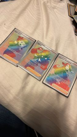 3 full art rainbow trainers raw card