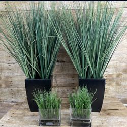 28” Grass Potted Artificial Plant Set