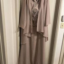 Taupe FloorLength Wedding Or Prom Dress