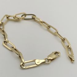 Paper Clip Bracelet 14k Solid