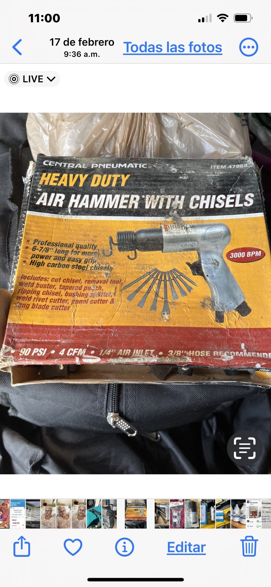Air Hammer With Chisels