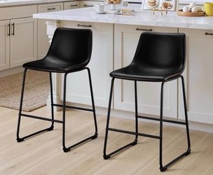 Black Bar Stools Set of 2 - NIB