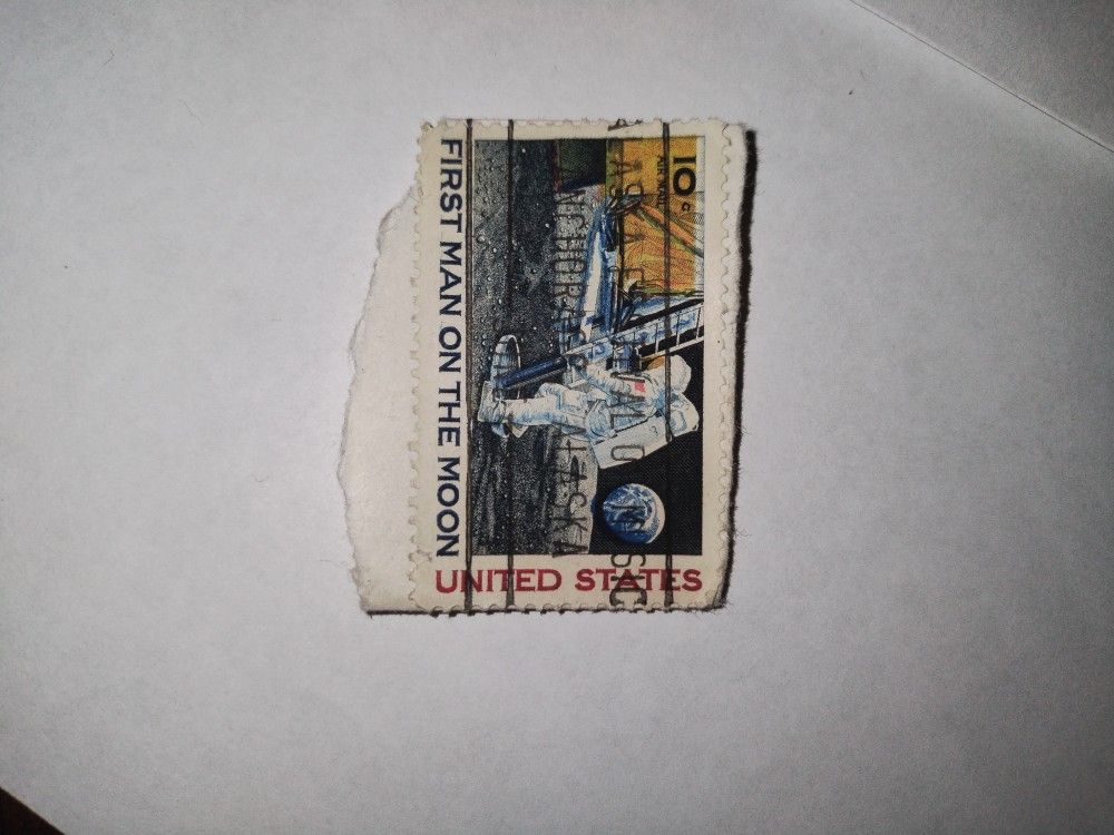 1969 10c Air Mail U.S. Postage Stamp- First Man on the Moon - Apollo NASA