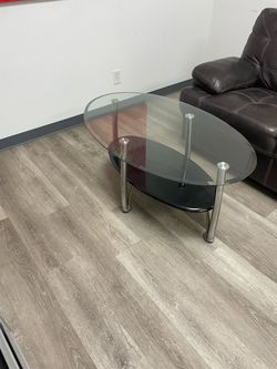 Glass coffee table and end tables