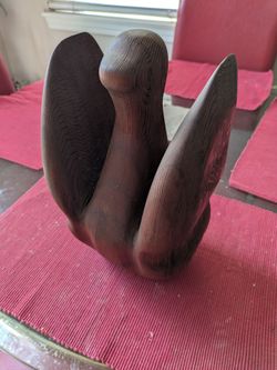 Dark Wood original hand carved Bird Sculpture