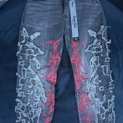 grey smoke rise jeans 