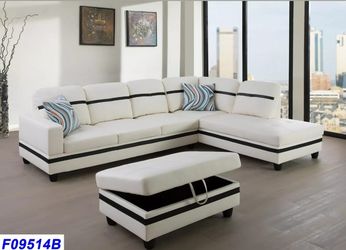 Sectional and ottoman