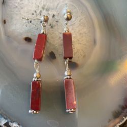 Dangling Silver Stone Earrings