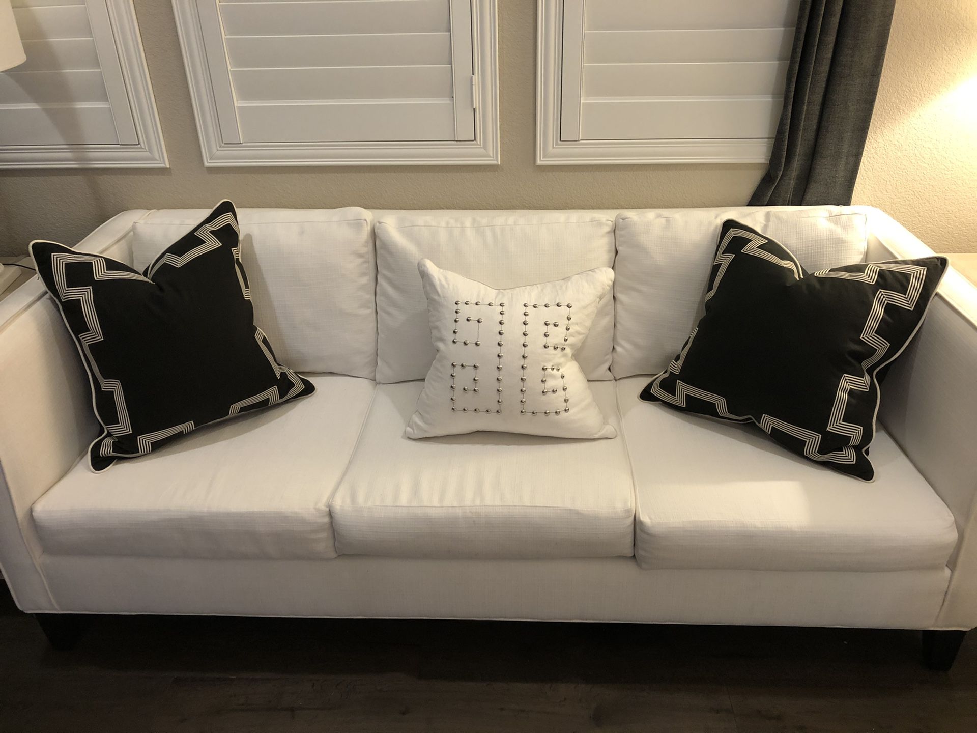 White sofa and love seat set