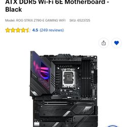 ASUS - ROG STRIX Z790-E GAMING WIFI (Socket LGA 1700) Intel Z790 ATX DDR5 Wi-Fi 6E Motherboard - Black