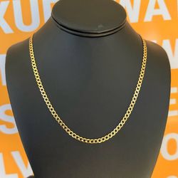 14k yellow gold necklace chain curb 24" bracelet 4.00mm 10.20 grams
