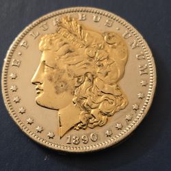 1890 Gold Plated 90% Silver Morgan Dollar 