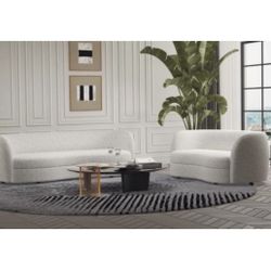 Off-White Sofa And Love Seat Set (Free Delivery)