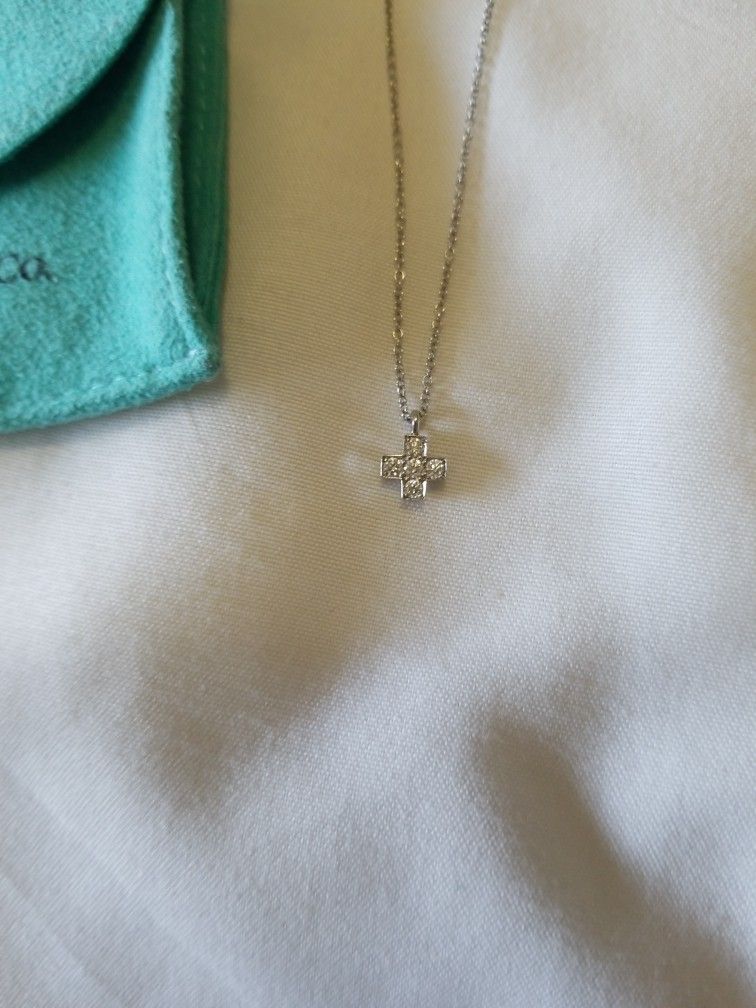 Tiffany's Vintage Platinum Cruciform Diamond Necklace